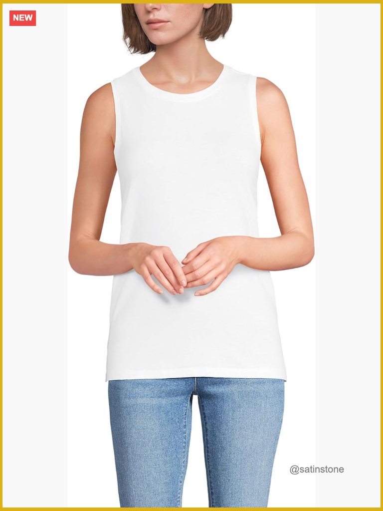 Supima Cotton Tank Top - Crew Neck Sleeveless Tunic